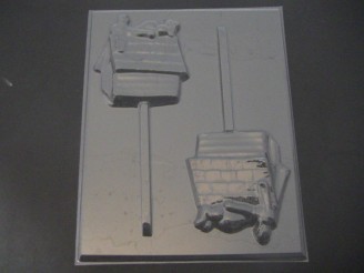 156sp Beagle Dog on Doghouse Chocolate or Hard Candy Lollipop Mold